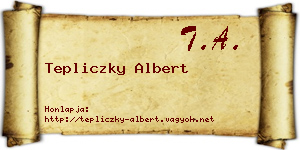 Tepliczky Albert névjegykártya